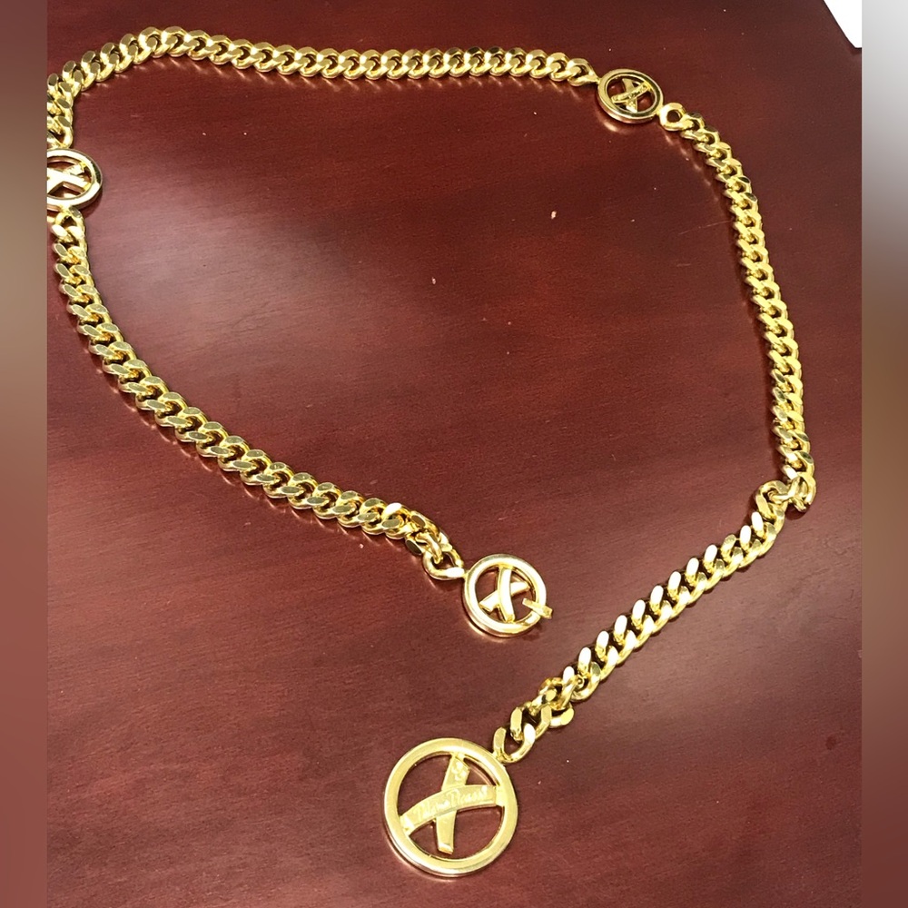 Paloma Picasso Vintage X Chain Link Belt Gold Tone - Picture 5 of 7